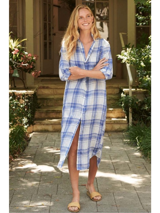 Frank & Eileen Dresses & Skirts - Frank & Eileen Rory Linen Maxi Shirt Dress Plaid